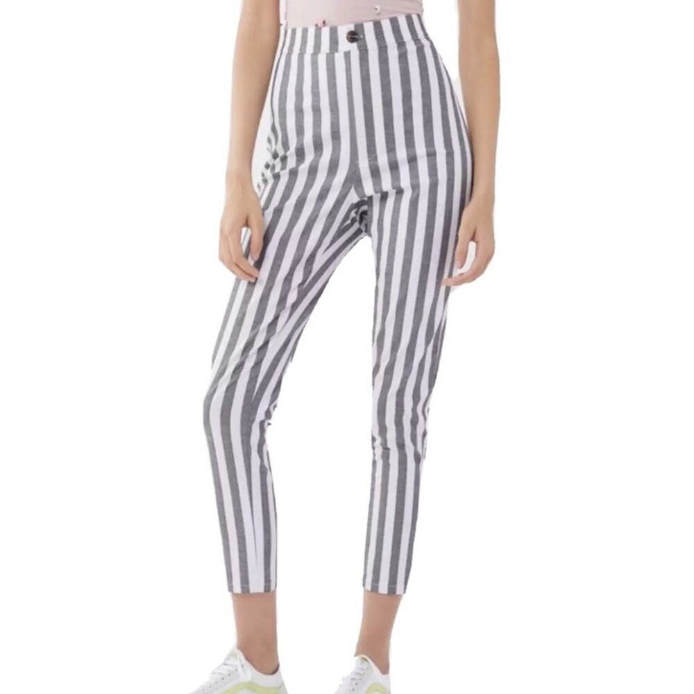 Urban Outfitters‎ Highwaisted Pants Womens Size 2 Hi-Rise Striped Pin Up Skinny